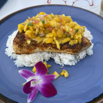 Grilled mango swordfish - Jupiter